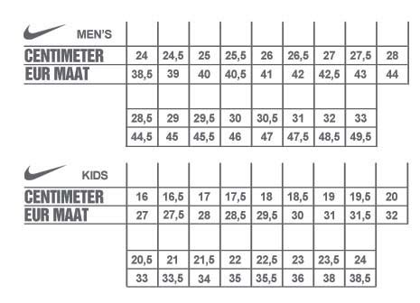 nike schoenmaat centimeters|nike herenschoenen maat.